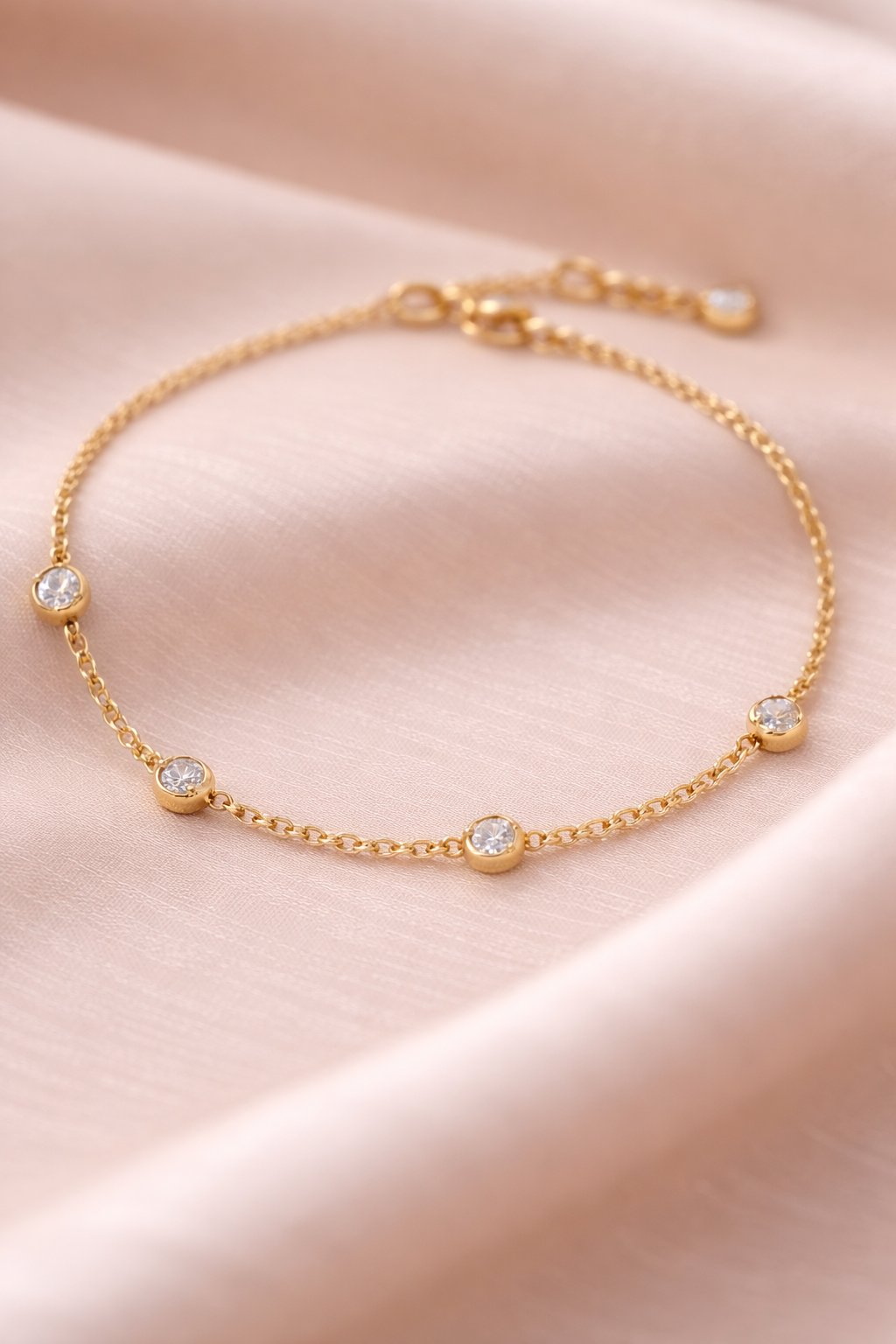Diamond Station Chain Bracelet