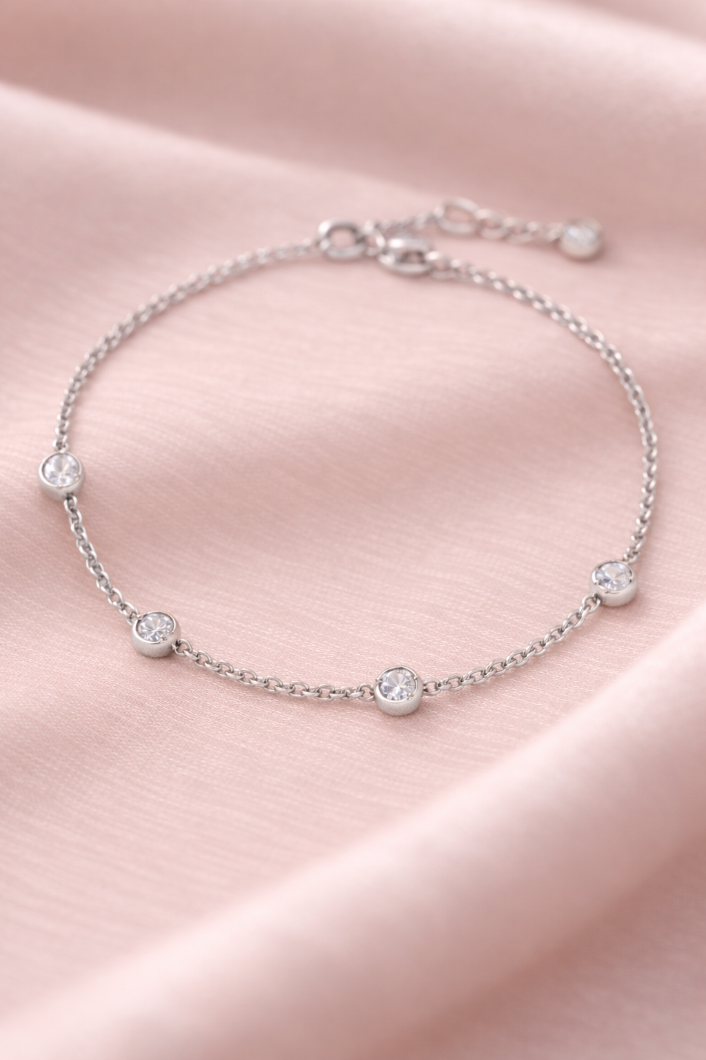 Diamond Station Chain Bracelet